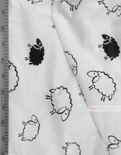 Baby Materials by the Yard ''Black Sheep On A White Field''}
