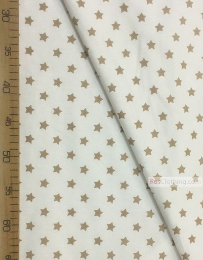 Baby Materials by the Yard ''Coffee, Small Star On White''}