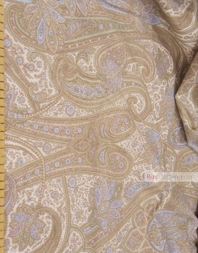 Folk Art Fabric by the yard ''Oriental Motif, Turquoise''}