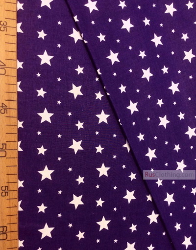 Baby fabric by the Yard ''White Stars On Deep Purple''}