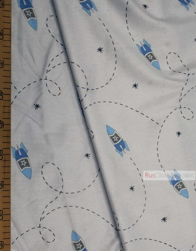 Baby fabric by the Yard ''Rockets In Space''}
