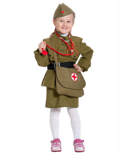 Soviet Uniform stage costume for girls ''Army doctor''