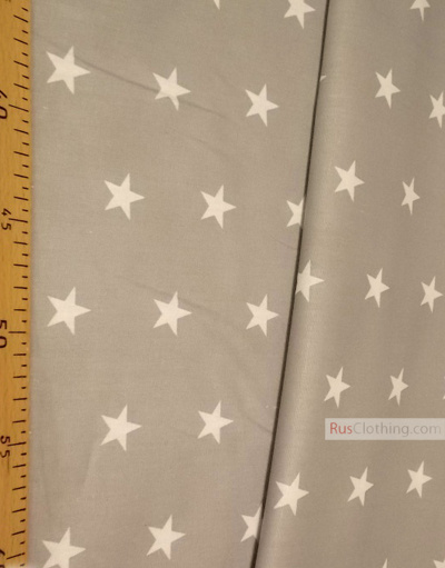 Baby fabric by the Yard ''White Star On Gray''