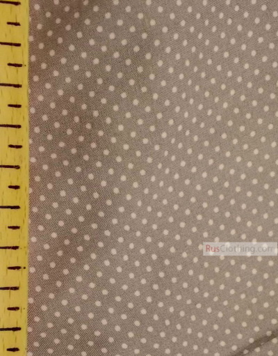 Viscose rayon by the yard ''Little White Polka Dots On Beige''}