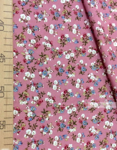 Viscose rayon by the yard ''Bouquet Of Flowers On Pink''}