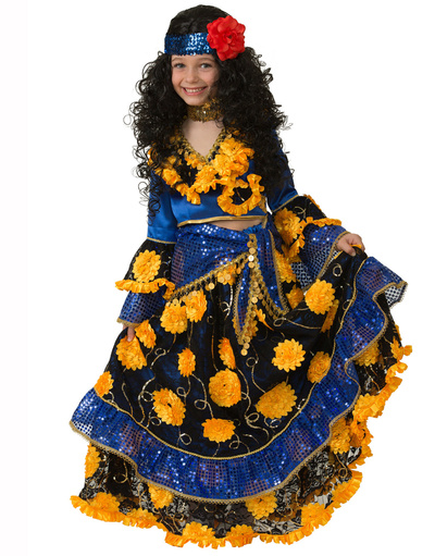 Gypsy Costume Girls Costume ''Fortuneteller'' blue