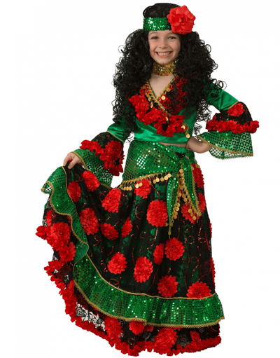 Gypsy Costume Girls Costume ''Fortuneteller'' green