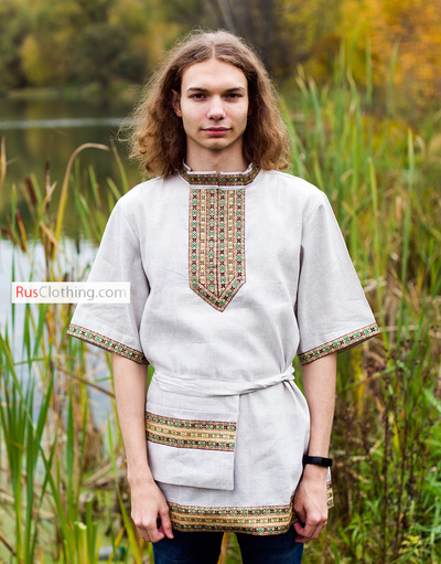 Traditional cotton Russian shirt ''Nikita'' for men
