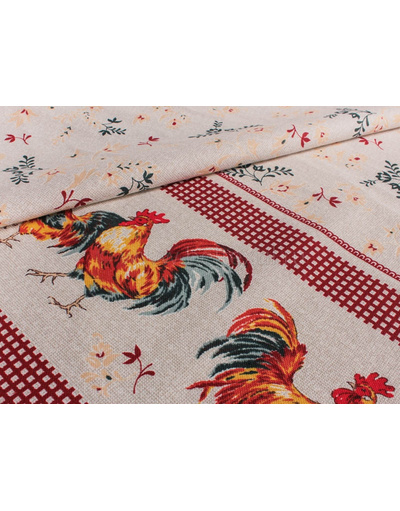 {[en]:Ukrainian embroidery fabric Colored roosters}