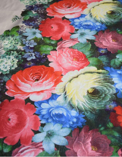 Old Russian flower fabric