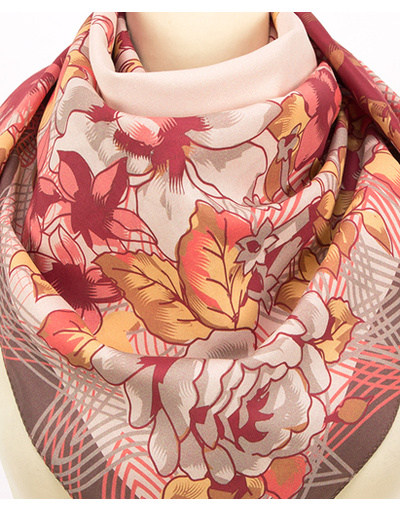 Cotton head scarf  ''Valtz of flowers''