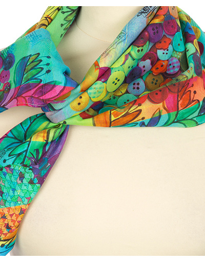 Cotton head scarf  ''Floral muse''