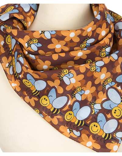 Cotton head scarf ''Bees dance''