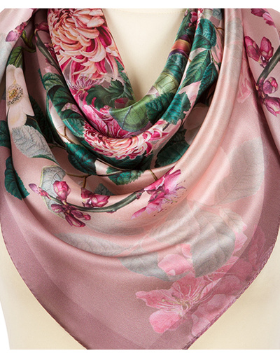 Silk shawl ''Floral bouquet''
