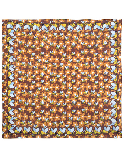 Cotton head scarf ''Bees dance''