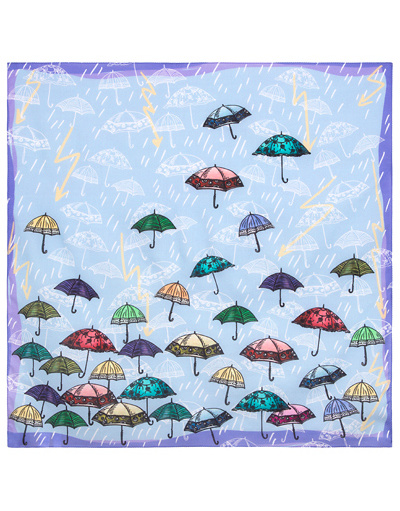 Cotton head scarf ''Umbrellas''