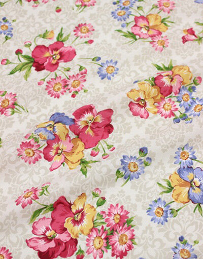 {[en]:Cotton percale fabric ''Pansies''}