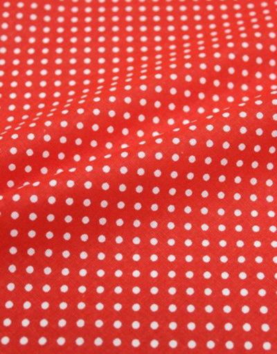 {[en]:Cotton fabric ''Little polka dots on red''}