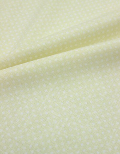 {[en]:Poplin cotton ''Polka dots on yellow''}