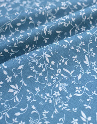 {[en]:Percale cotton ''Garland on turquoise''}