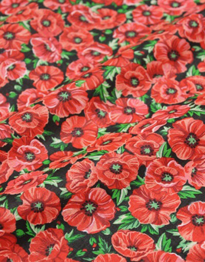 {[en]:Percale cotton fabric ''Poppies''}