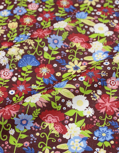 {[en]:Cotton fabric ''Field assorti on blue''}