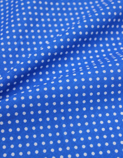 {[en]:Cotton fabric ''Little polka dots on blue''}