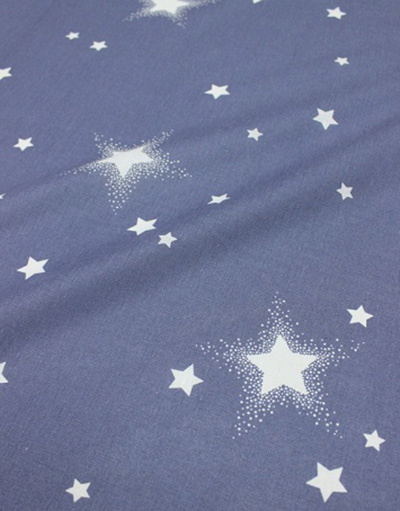 {[en]:Cotton fabric ''Lambent stars on blue''}