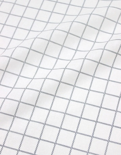{[en]:Cotton percale fabric ''Grey Checkwork''}