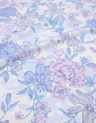 {[en]:Cotton fabric ''Morning flowers''}