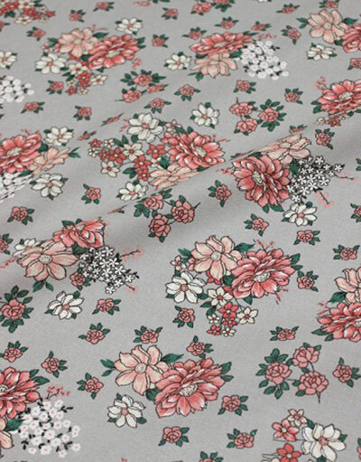 {[en]:Сotton chintz fabric ''Aglaya'' grey}