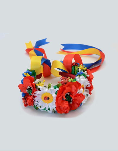 head wreath with ribbons