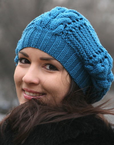 Hand knit beret