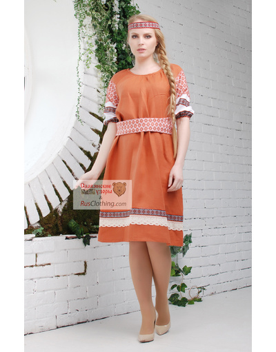 Russian linen dress