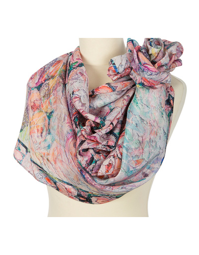 Silk shawl ''A bouquet of roses''