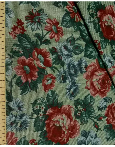 Russian linen fabric by the yard  ''A bouquet of flowers ''