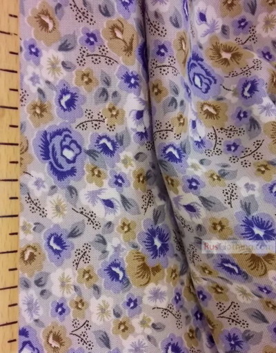 Russian Floral Fabric ''Pastel Lilac-Beige Flowers ''}
