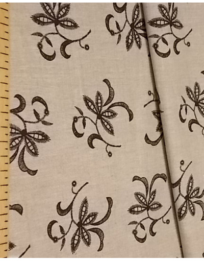 {[en]:Russian linen fabric by the yard 'Leaves}