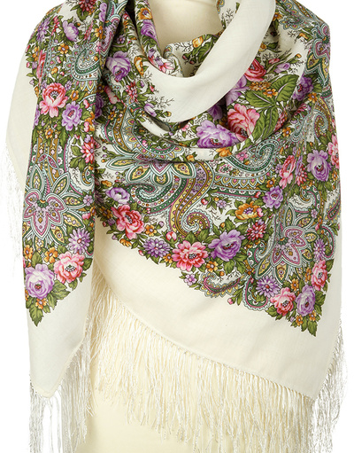 Châle et foulard russe en laine ''Lyre''