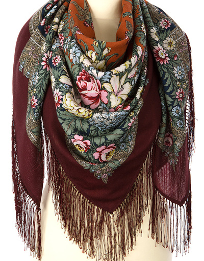 Châle et foulard russe en laine ''Golden days''