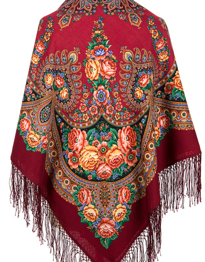 Châle et foulard russe en laine ''Flame of the Heart''
