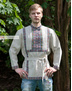 men linen russian shirt