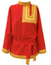 Traditional cotton Russian shirt ''Quadrille'' red