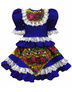 Russian dance costume ''Square dance'' with Kokoshnik blue