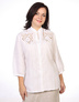 Linen blouse with Richelieu embroidery ''Symphony''
