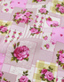 {[en]:Waffle cotton fabric ''Shabby Chick patchwork''}