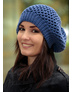 Blue hand knit French beret