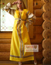 yellow linen slavic dress