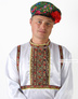 white traditional russian silk shirt