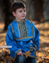 blue traditional russian silk shirt